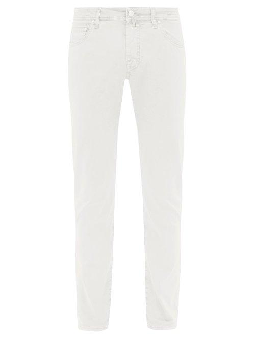 Matchesfashion.com Jacob Cohn - Stretch Cotton Slim Leg Chino Trousers - Mens - White