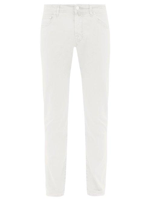 Matchesfashion.com Jacob Cohn - Stretch Cotton Slim Leg Chino Trousers - Mens - White