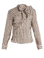 Isabel Marant Mista Stripe-jacquard Tie-neck Top
