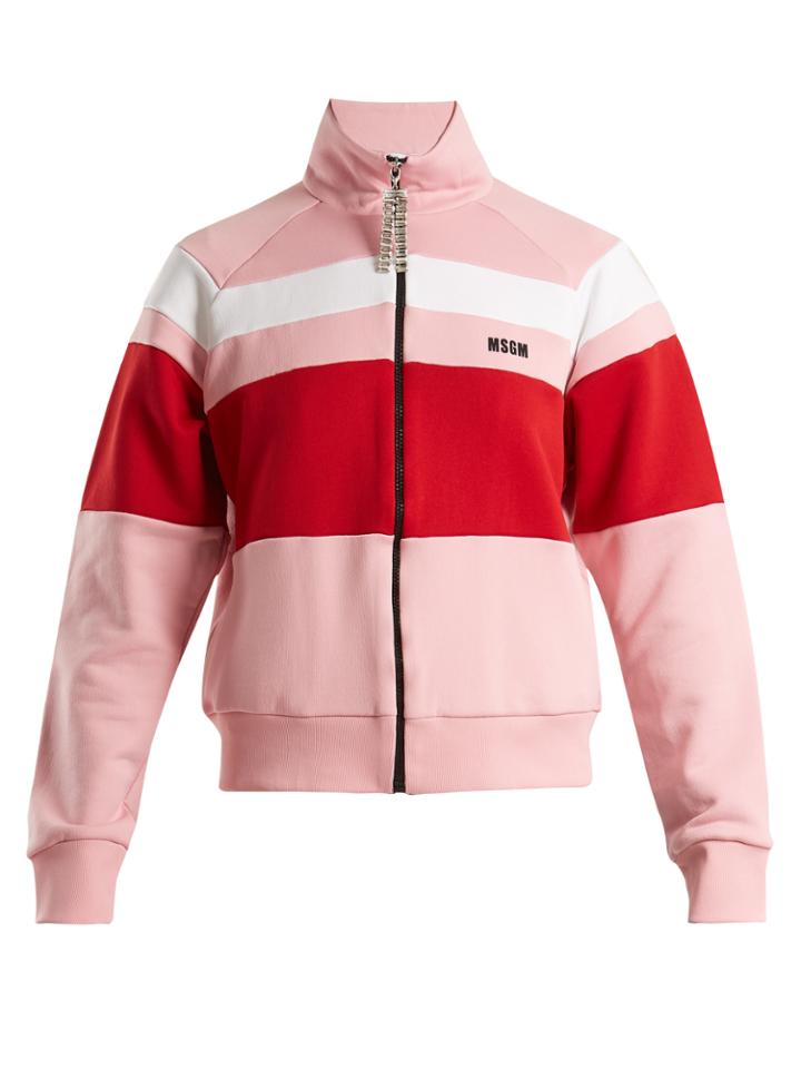 Msgm Striped High-neck Track Top