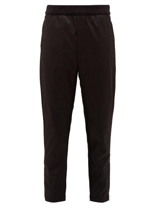 Matchesfashion.com Prada - Logo Plaque Cotton And Nylon Track Pants - Mens - Black