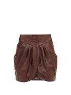 Matchesfashion.com Isabel Marant - Fionali Leather Mini Wrap Skirt - Womens - Burgundy