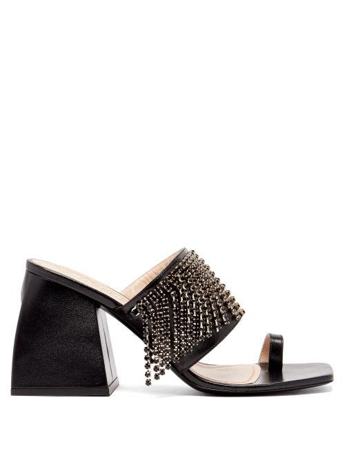 Matchesfashion.com Nodaleto - Bulla Preston Crystal-embellished Leather Mules - Womens - Black