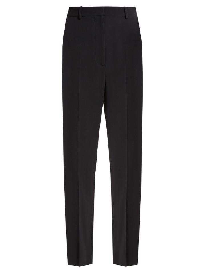 Stella Mccartney High-rise Asymmetric-stripe Cady Trousers