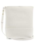 Matchesfashion.com Bottega Veneta - Logo Debossed Leather Bucket Bag - Womens - White