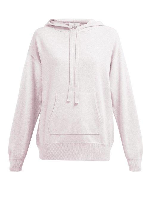 Matchesfashion.com Allude - Wool Blend Hooded Sweater - Womens - Light Pink