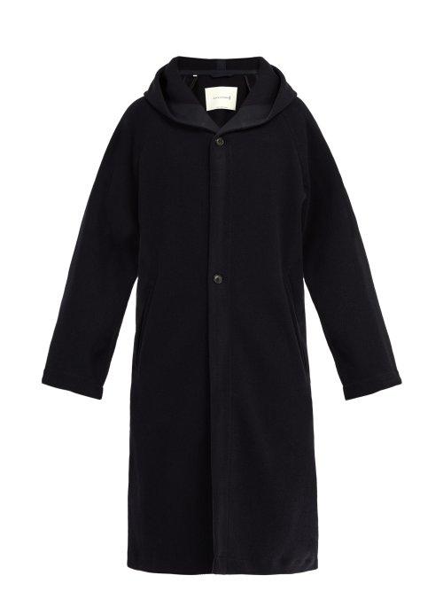 Matchesfashion.com Mackintosh - Single Breasted Herringbone Wool Blend Coat - Mens - Navy