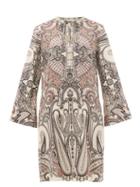Matchesfashion.com Etro - Cannalla Paisley-print Wool-blend Dress - Womens - White Black