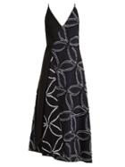 Matchesfashion.com Roland Mouret - Hooper Geometric Floral Jacquard Dress - Womens - Navy Multi