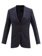Officine Gnrale - Charlene Chalk-stripe Wool-flannel Jacket - Womens - Navy Stripe