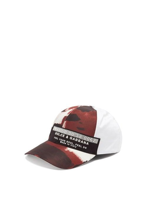 Matchesfashion.com Dolce & Gabbana - 3d Logo-patch Camouflage-print Canvas Baseball Cap - Mens - Burgundy