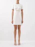 Valentino - Bow-embellished Wool-blend Crepe Mini Dress - Womens - White