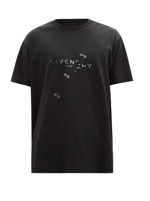 Mens Rtw Givenchy - Hardware-print Cotton-jersey T-shirt - Mens - Black