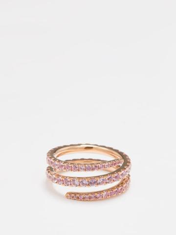 Anita Ko - Coil Sapphire & 18kt Rose-gold Ring - Womens - Pink