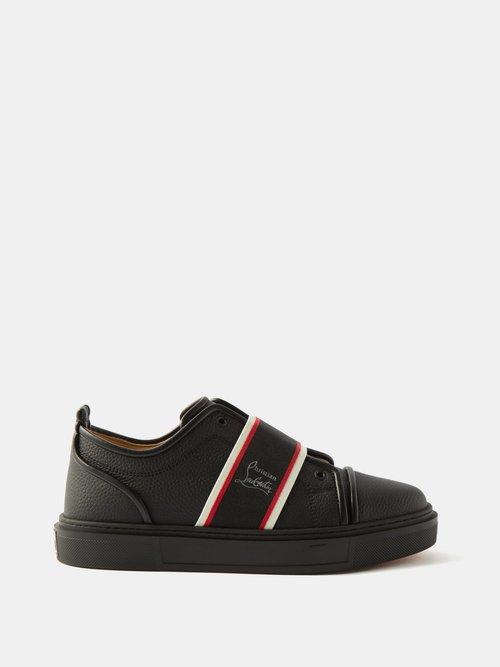 Christian Louboutin - Adolescenza Grained-leather Trainers - Mens - Black