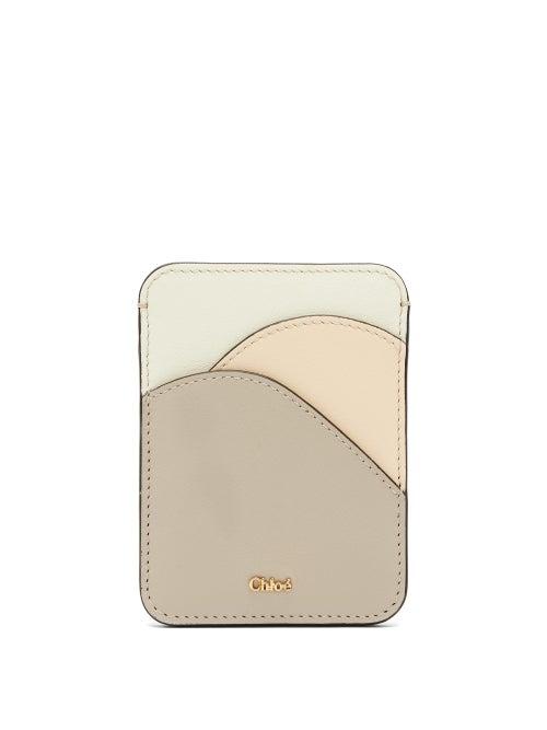Matchesfashion.com Chlo - Walden Colour-blocked Leather Cardholder - Womens - Grey