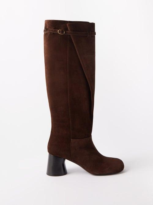 Khaite - Admiral 45 Suede Knee-high Boots - Womens - Tan