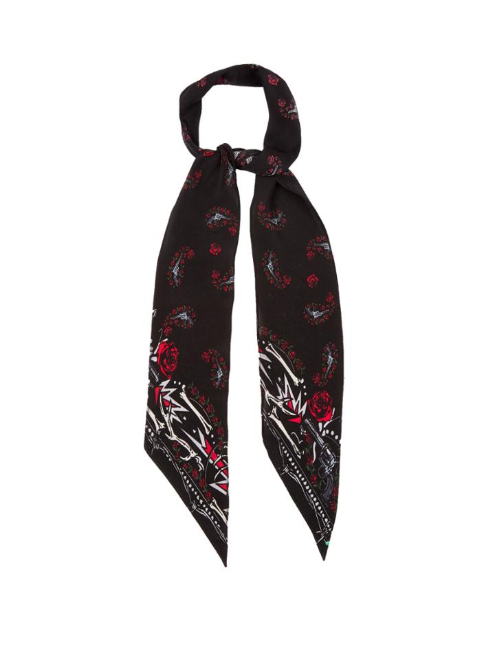 Guns 'n' Rockins-print Super-skinny Scarf
