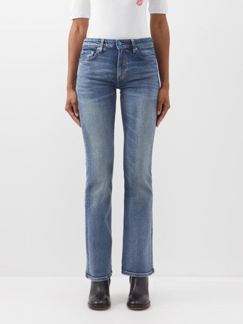 Ganni - Logo-patch Organic-cotton Blend Straight-leg Jeans - Womens - Denim