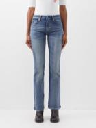 Ganni - Logo-patch Organic-cotton Blend Straight-leg Jeans - Womens - Denim