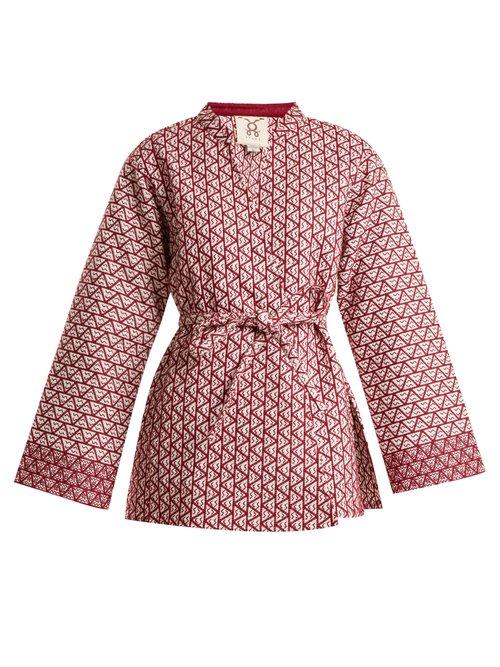 Matchesfashion.com Figue - Gemma Geometric Embroidered Cotton Jacket - Womens - White Multi