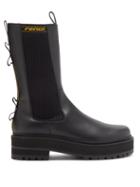 Matchesfashion.com Fendi - Logo-jacquard Leather Chelsea Boots - Womens - Black
