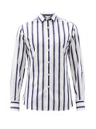 Matchesfashion.com Sbline - Sailor's Stripe Cotton-poplin Shirt - Mens - White Navy