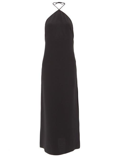 Valentino - Cady Couture Halterneck Silk Midi Dress - Womens - Black