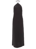 Valentino - Cady Couture Halterneck Silk Midi Dress - Womens - Black