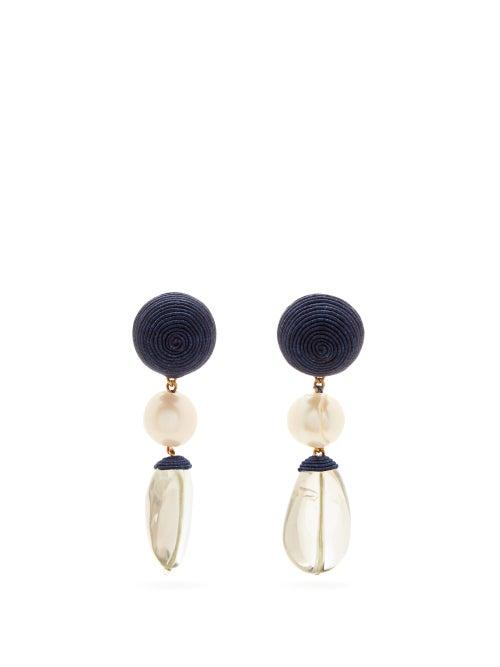 Matchesfashion.com Rebecca De Ravenel - Mini Treasures Drop Earrings - Womens - Navy Multi
