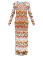 Etro - V-neck Crochet-lace Maxi Dress - Womens - Multi
