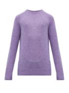 Matchesfashion.com Prada - Ribbed Trim Virgin Wool Sweater - Mens - Purple