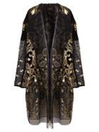 Matchesfashion.com Biyan - Hagar Embroidered Tulle Coat - Womens - Black Gold