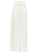 Matchesfashion.com Ann Demeulemeester - Belted Cotton-blend Maxi Skirt - Womens - White