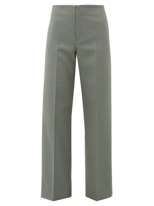 Matchesfashion.com Maison Margiela - Houndstooth Flared Trousers - Womens - Grey