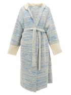 Matchesfashion.com Loewe - Longline Boucl-knitted Cotton-blend Cardigan - Womens - Blue