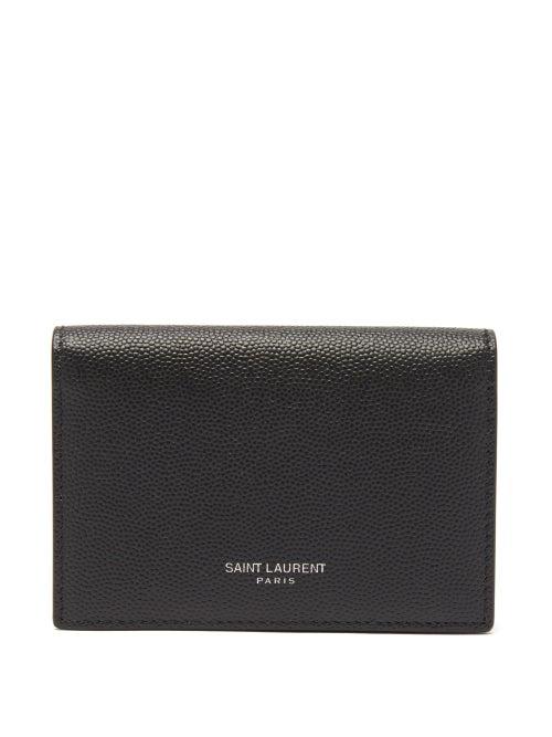Saint Laurent - Logo-print Leather Cardholder - Mens - Black
