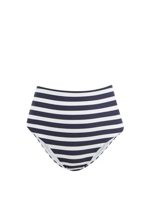 Heidi Klein - Monterey Striped High-rise Bikini Briefs - Womens - Navy Multi