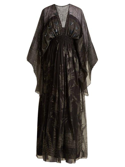Matchesfashion.com Zandra Rhodes - Summer Collection The 1973 Field Of Lilies Gown - Womens - Black