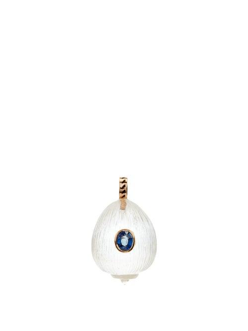 Matchesfashion.com Dezso - Coquito Sapphire, Crystal & 18kt Gold Charm - Womens - Blue White