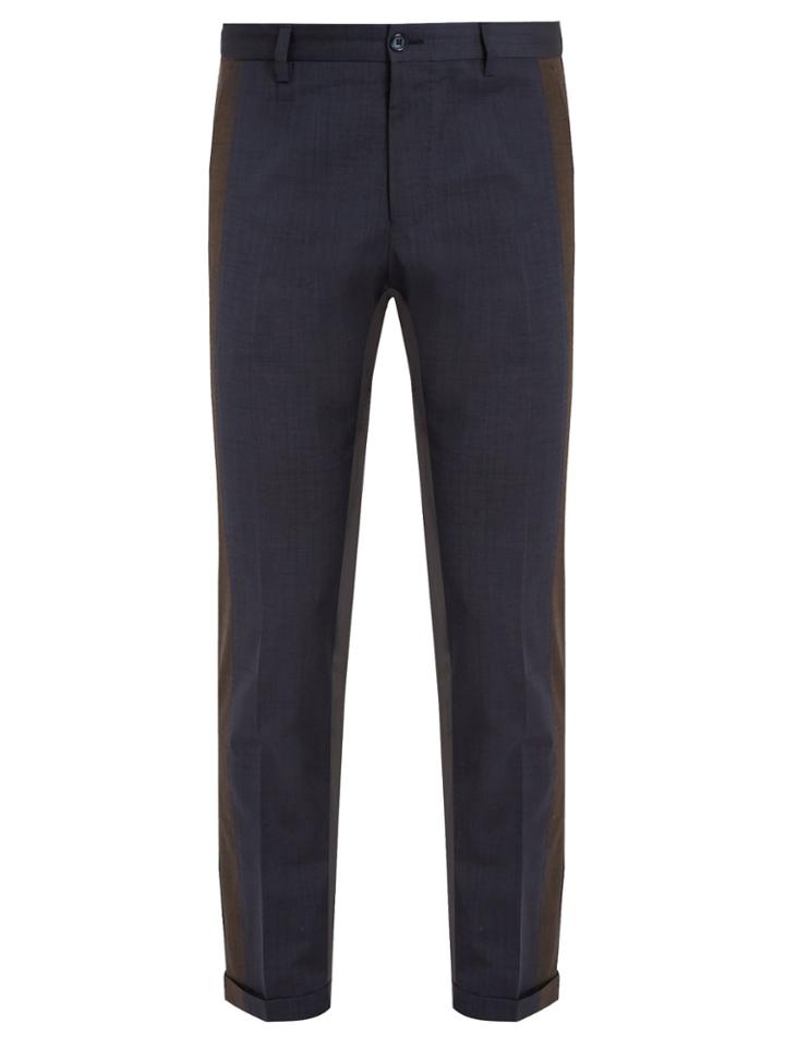 Dolce & Gabbana Tri-colour Tapered-leg Trousers