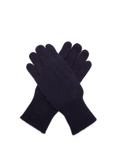 Matchesfashion.com Brunello Cucinelli - Cashmere And Suede Gloves - Mens - Navy