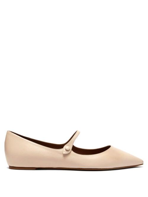 Matchesfashion.com Tabitha Simmons - Hermione Leather Mary Jane Flats - Womens - Ivory