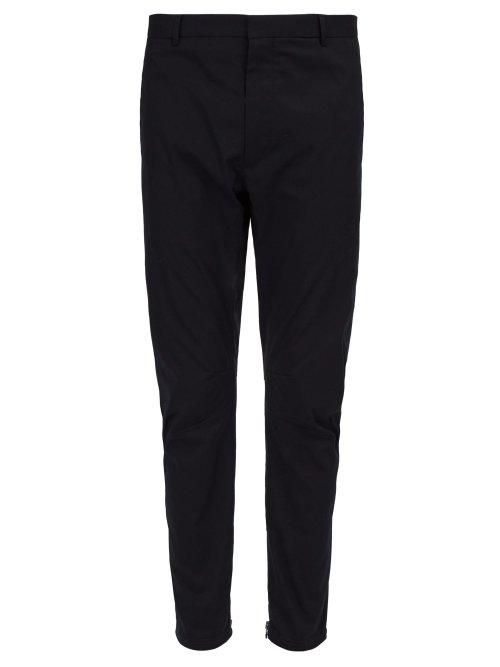 Matchesfashion.com Lanvin - Biker Cut Cotton Chinos - Mens - Navy