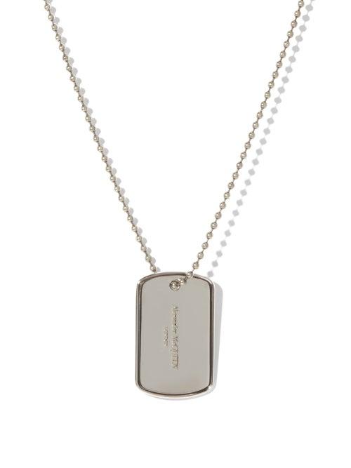 Matchesfashion.com Alexander Mcqueen - Skull And Logo-tag Necklace - Mens - Silver