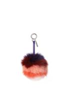 Fendi Striped Fox-fur Pompom Bag Charm