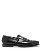 Matchesfashion.com Hereu - Soller Woven Vamp Leather Shoes - Mens - Black