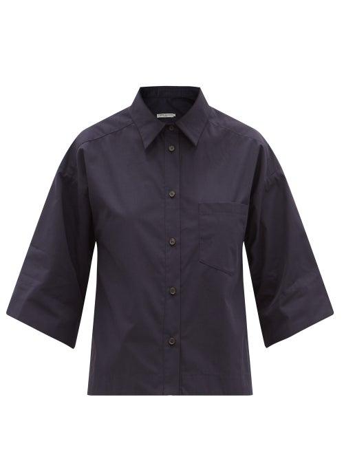Matchesfashion.com Three Graces London - Nico Cotton-poplin Shirt - Womens - Navy