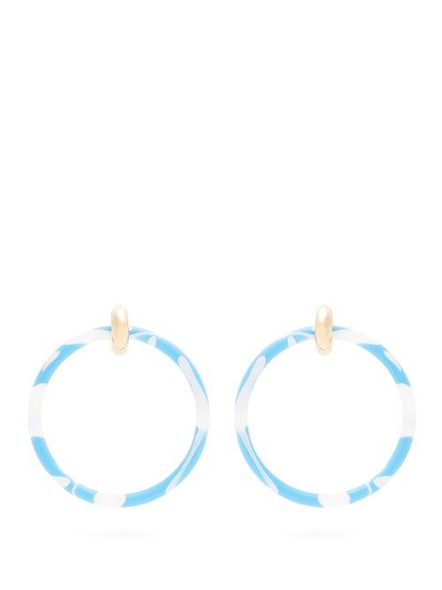 Matchesfashion.com Balenciaga - Acrylic Hoop Earrings - Womens - Blue