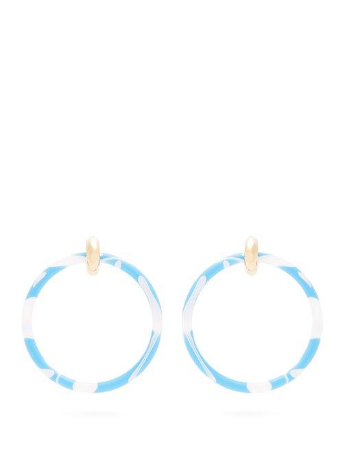 Matchesfashion.com Balenciaga - Acrylic Hoop Earrings - Womens - Blue